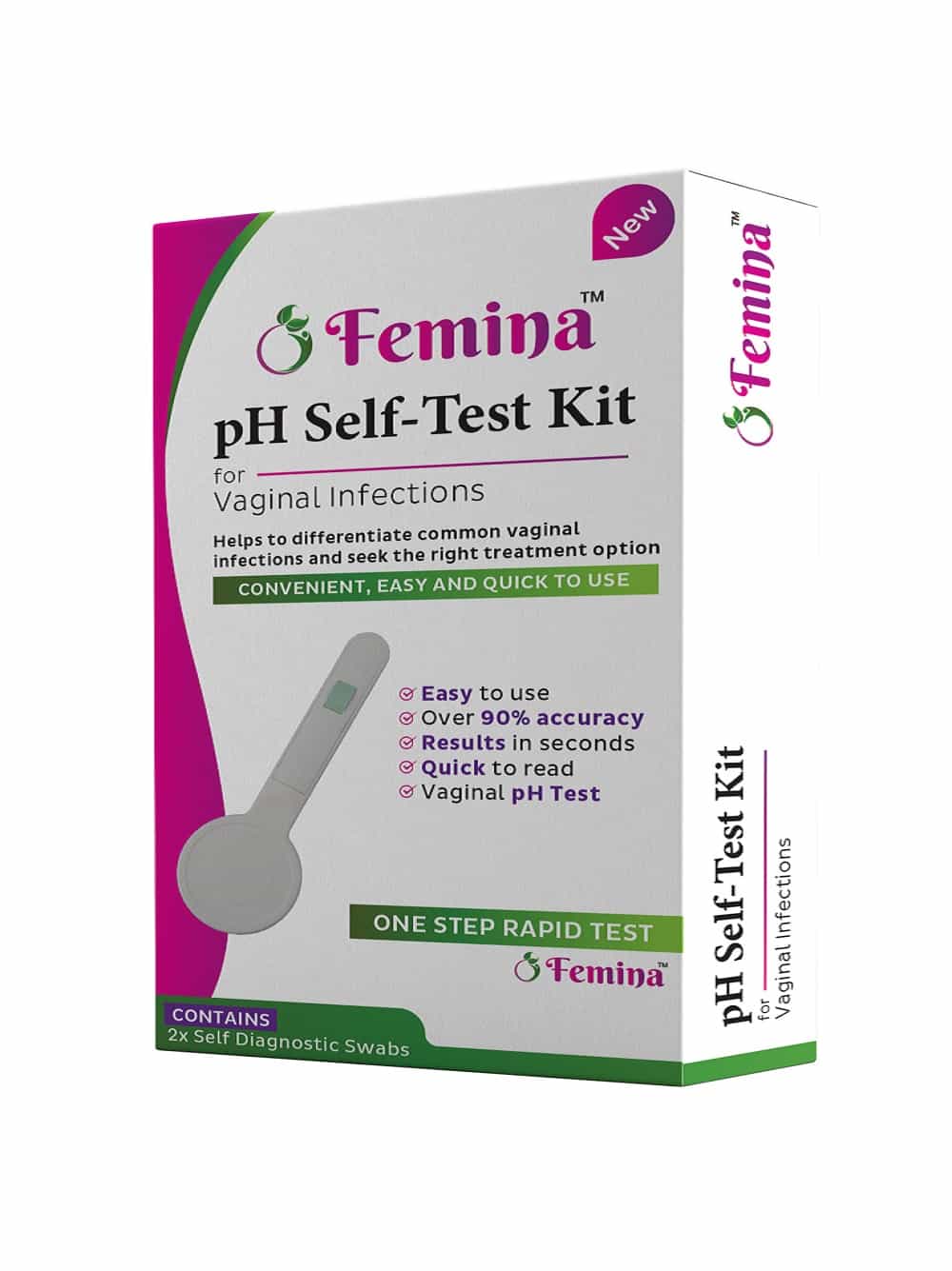 Femina Intimate Starter Pack vaginal pH test kit, probiotics, and suppositories for vaginal health balance
