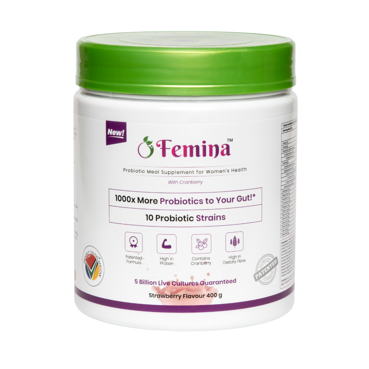 Femina™ Probiotics Meal Replacement - 400g probiotic meal supplement for women's health with cranberry, enhances gut flora and supports intimate health.