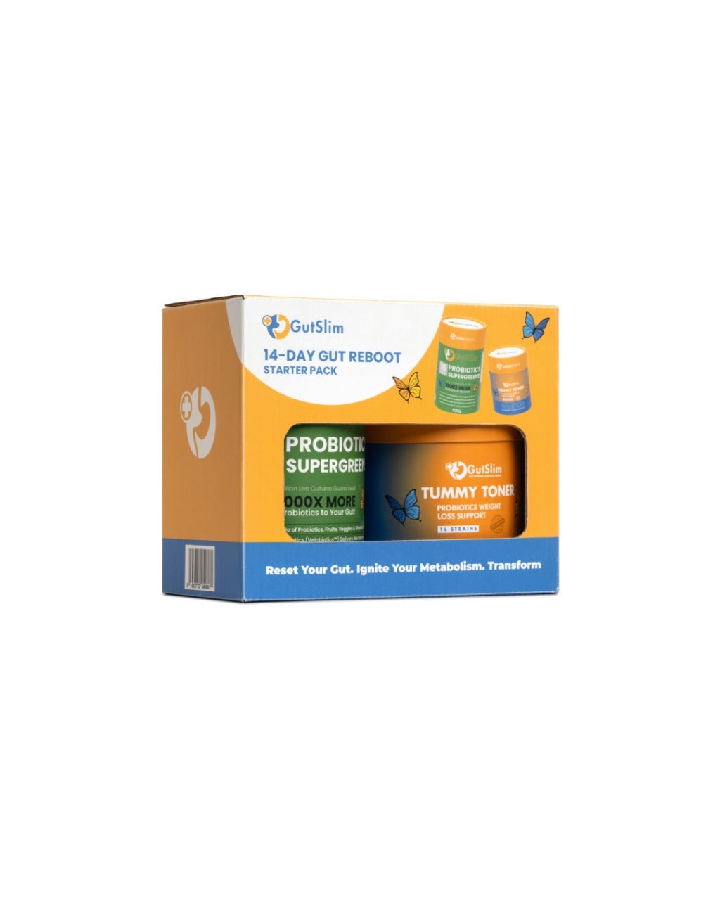 14-Day Gut-Reboot Starter Pack by GutSlim with probiotics and tummy toner for gut health reset and metabolism boost