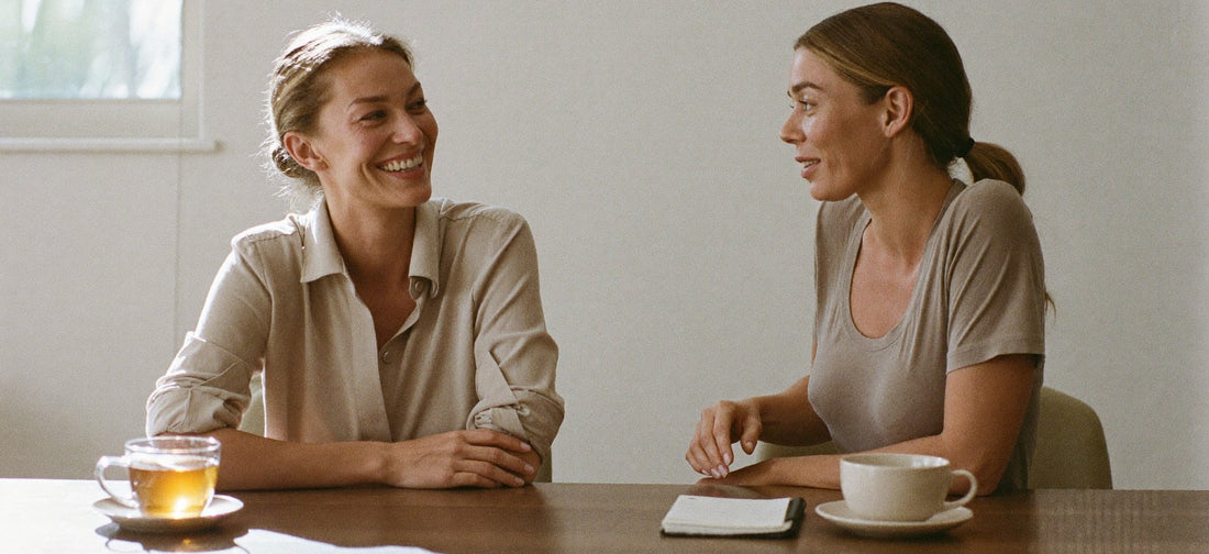 Two South African women having a supportive conversation at home