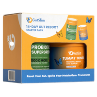 GutSlim 14-Day Gut-Reboot Starter Pack with Probiotic Supergreens and Tummy Toner for gut health and weight loss support
