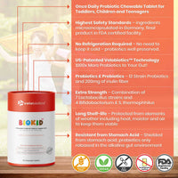 BioKid™ Probiotics Chewables for Toddlers, Children, and Teenagers with Velobiotics™ Technology.