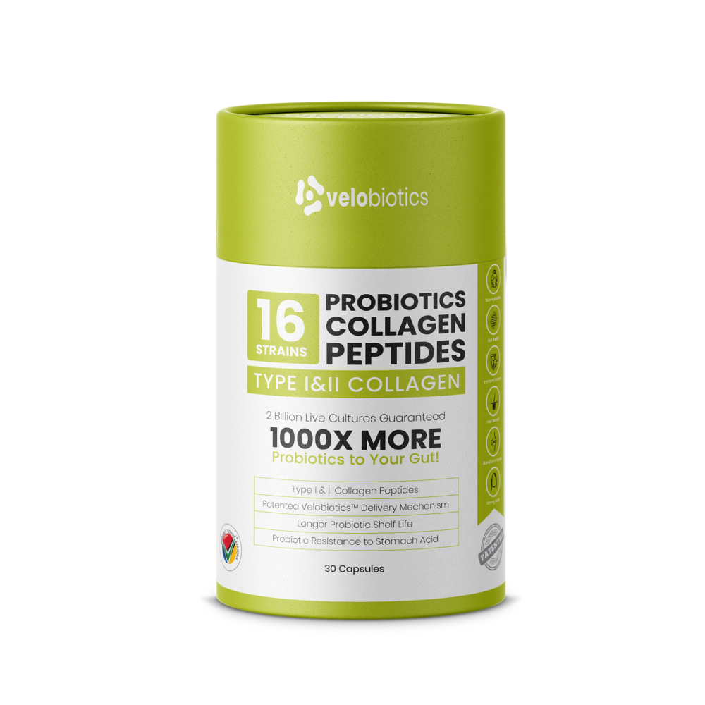 Her Glow Combo probiotics and collagen capsules for gut health and glowing skin