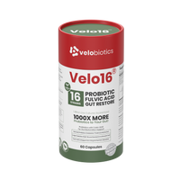 Velo16 Probiotics + Fulvic Acid supplement with 16 strains, gut restore support, 60 capsules bottle