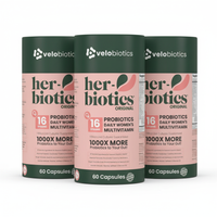 Her-Biotics Original Capsules bottle with multivitamin probiotic supplements for gut health and immunity