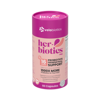Her-Biotics PMS Support probiotic supplement with 16 strains for premenstrual relief, 60 capsules bottle