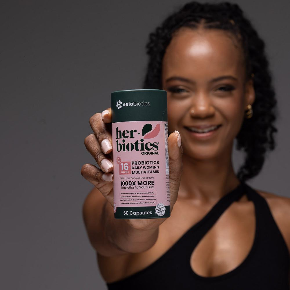 Her-Biotics Original Capsules 60 count probiotic multivitamin supplement for women's gut health and immunity support