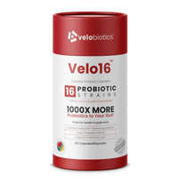 Velo16 Probiotic Digestive Capsules with advanced gut health delivery technology.