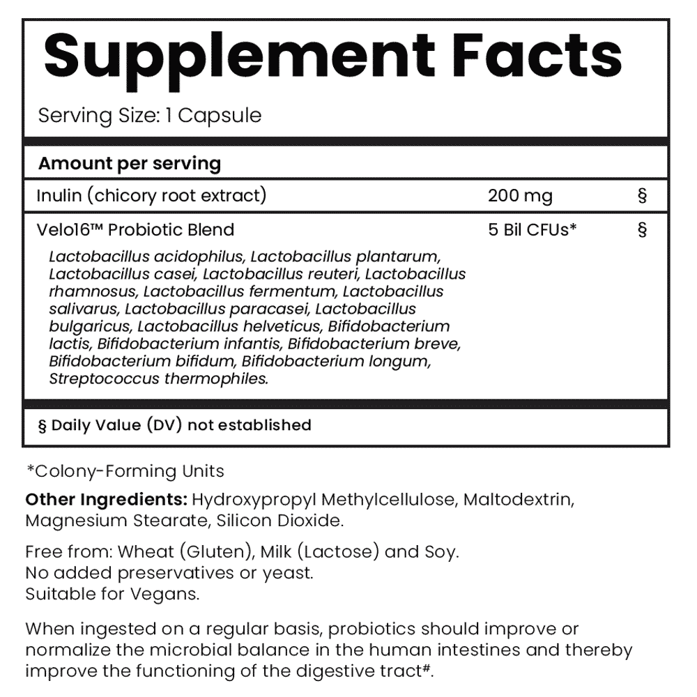 GutBundle Couple Pack - Him and Her Probiotic Value Pack supplement facts label.