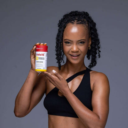 Velo16™ Probiotics supplement bottle with Vitamin D3 for gut and immune support