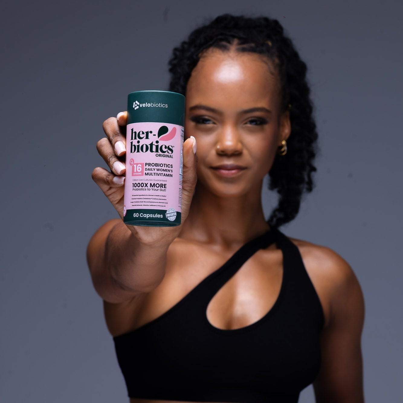 Her-Biotics Original Probiotics multivitamin capsules with 25 essential vitamins and patented probiotics for women’s gut health and vitality