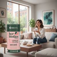 Her-Biotics Original Capsules probiotic multivitamin for women's gut health and daily vitality, 60 count.